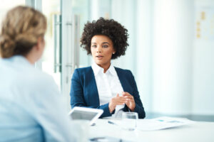 Woman interviewing